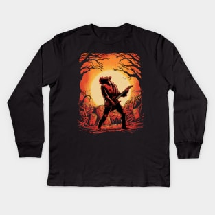 Eddie Munson Guitar Kids Long Sleeve T-Shirt